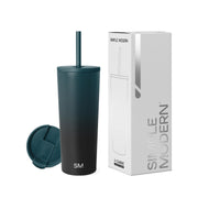 Simple Modern Insulated Tumbler with Lid and Straw | Iced Coffee Cup Reusable Stainless Steel Water Bottle Travel Mug | Gifts for Women Men Her Him | Classic Collection | 24oz | Midnight Black