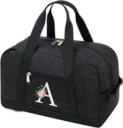 Small Gym Bag for Women Letter Style Small Duffle Bag for Travel Sport Carry on Bag-Black(Letter A)