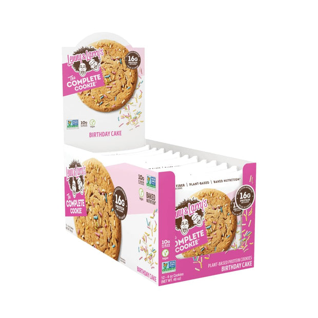 Lenny & Larryâ€™s - The Complete Cookie - Birthday Cake - 16g of Protein, 0g Trans Fat, No Soy, No Dairy, No Egg, 4 Oz (Pack of 12)