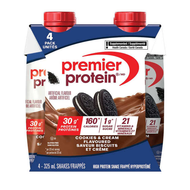 Premier Protein Shake, Cinnamon Roll, 30g Protein, No Added Sugar, 24 Vitamins & Minerals to Support Immune Health, 11 fl oz, 4 Pack (Packaging May Vary)