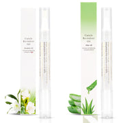 Meschett 2PCS Cuticle Oil Pens for Nail Care,Cuticle Revitalizer Oil Pen with Soft Brush,Cuticle Oil to Prevent Nail Cracking and Dry (Peach & Strawberry Flavor)