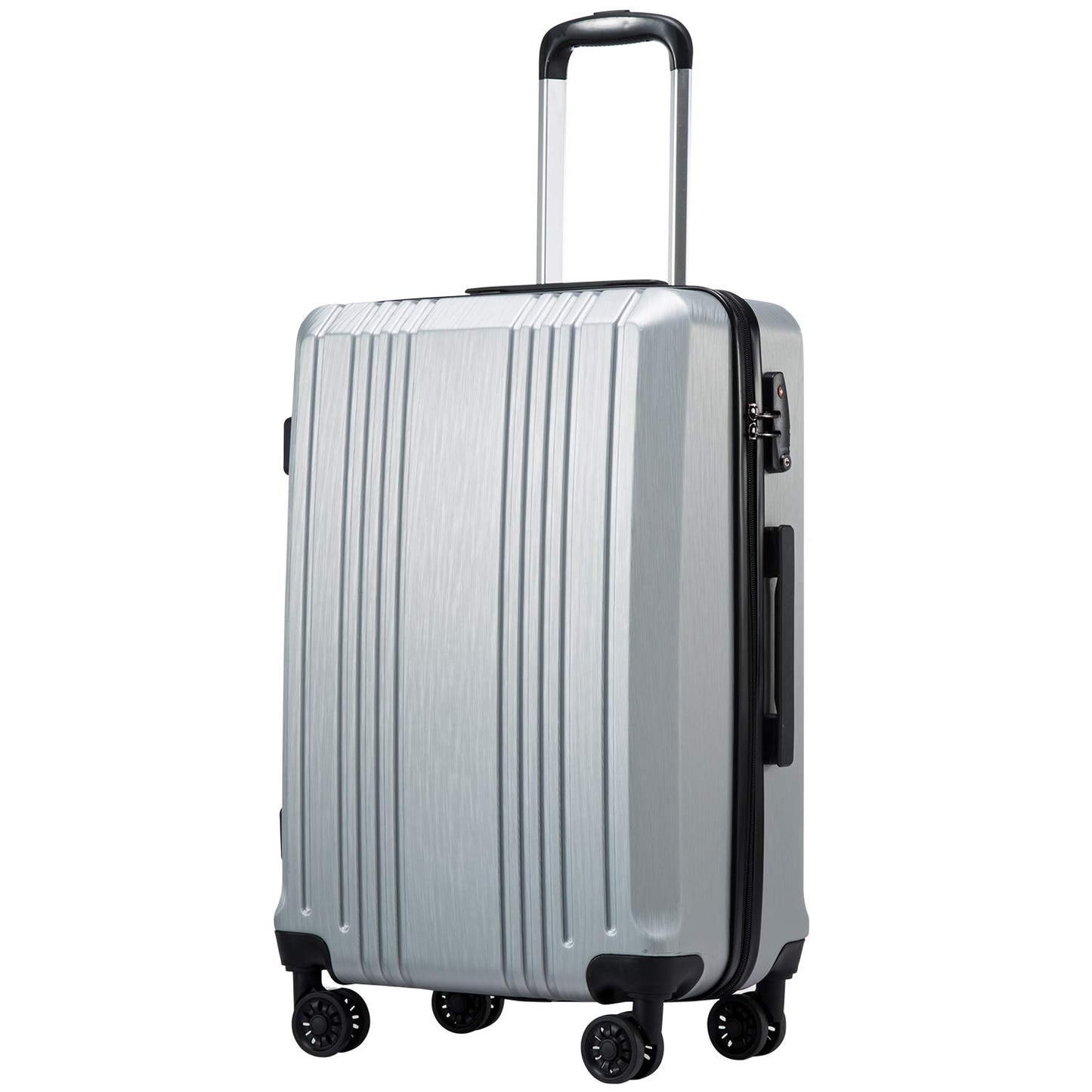 Coolife Luggage Expandable Suitcase PC+ABS 3 Piece Set with TSA Lock Spinner 20in24in28in
