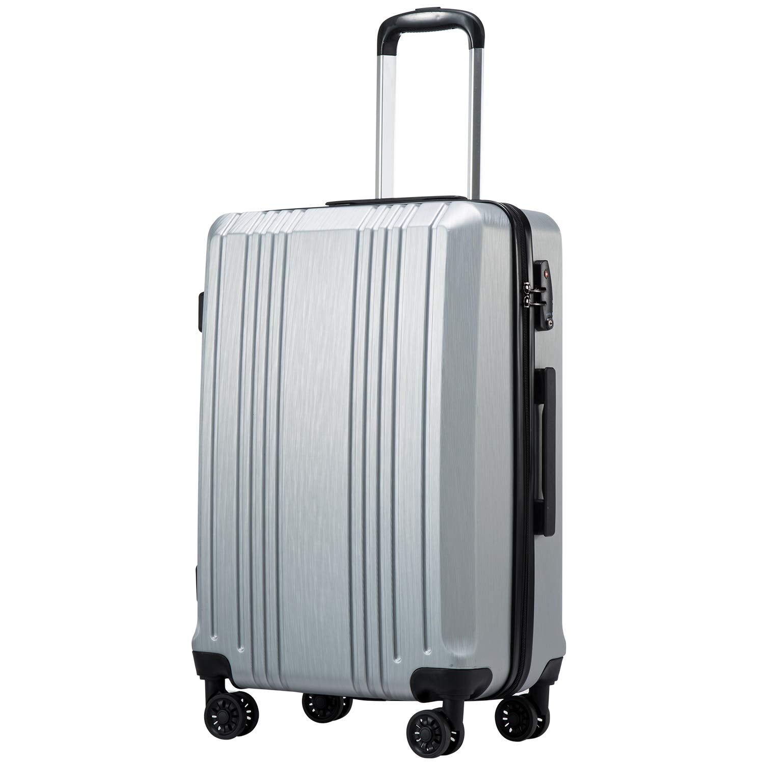 Coolife Luggage Expandable Suitcase PC+ABS 3 Piece Set with TSA Lock Spinner 20in24in28in