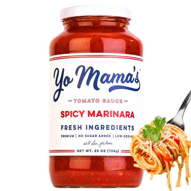 Yo Mama's Foods Keto Marinara Pasta Sauce - (3) 12.5 Ounce Jars - No Sugar Added, Low Carb, Low Sodium, Gluten Free, Paleo Friendly, and Made with Fresh, Non-GMO Tomatoes