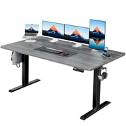 HUANUO 48" x 24" Electric Standing Desk Adjustable Height, 4 Memory Height Settings, Headphone Hook, Cable Manager, Sit Stand Up Desk for Home Office & Computer Workstation, Black