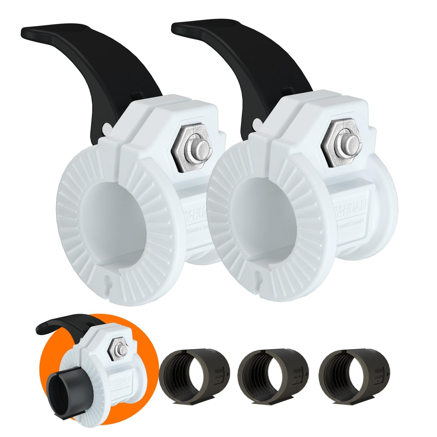 Barbell Clips 1 Inch Quick Release Weight Clamps 0.9-1.18inch Multi-Size Adjustable Olympic Clamps for Bars