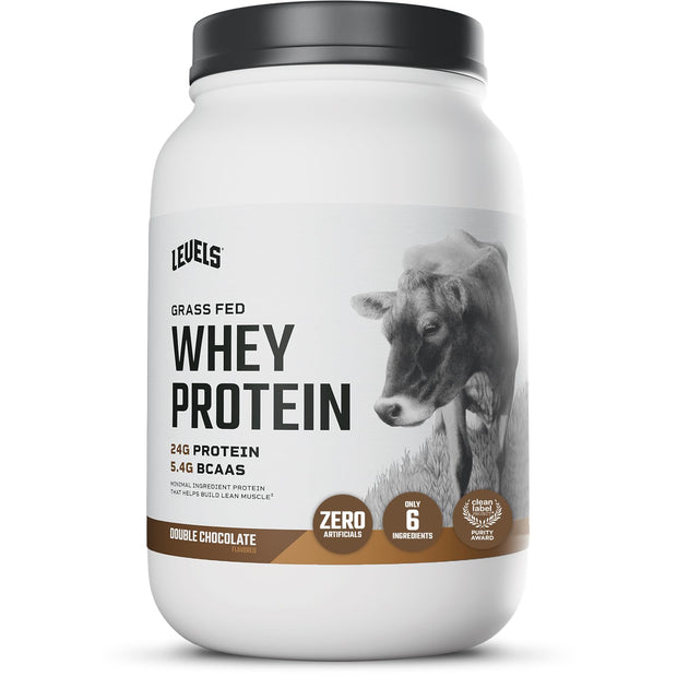 Levels Grass Fed Whey Protein Powder, No Artificials, 24G of Protein, Vanilla Bean, 2LB