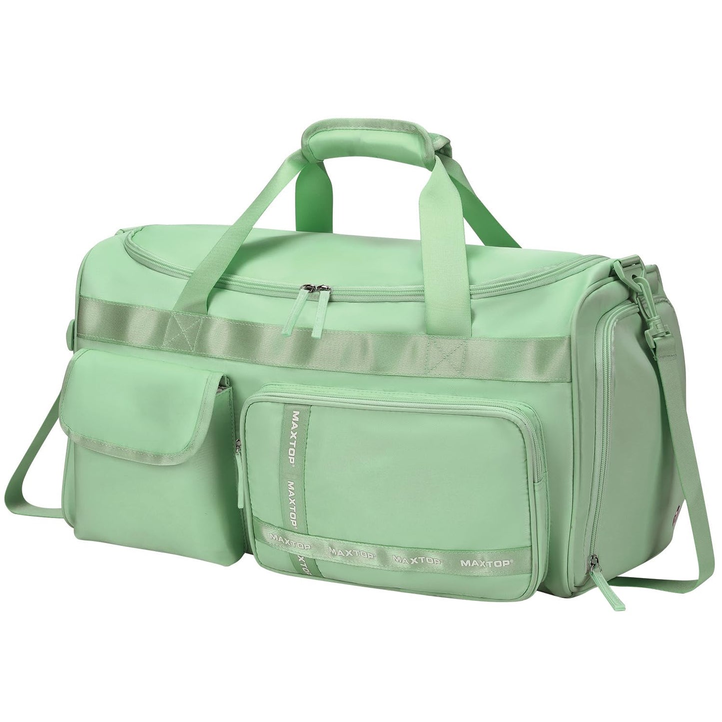 MAXTOP Gym Bag for Women Men Travel Duffle Bag Large Capacity Carry On Weekender Overnight Bag With Shoe Compartment Gym Tote Dry Wet Separation Duffel Bag for Travel