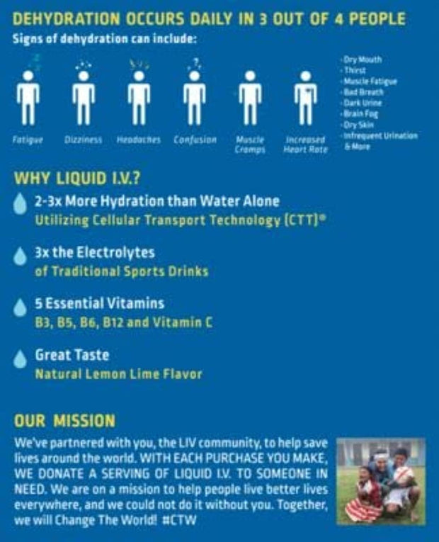 Liquid Iv Hydration Lemon Lime 10 Count 5.65 OZ