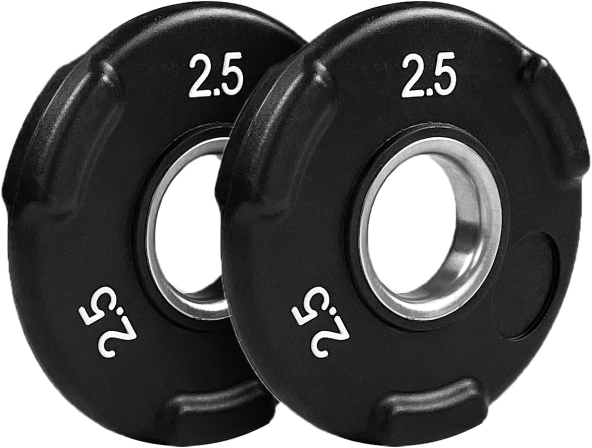 NEXO Commercial Urethane Grip 85lb Plate Set - Includes 2x 25's, 2x 10's, 2x 5's, and 2x 2.5's - Olympic 2 Inch, Premium Finish for Weight Training Home or Commercial
