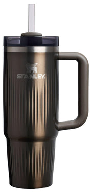 STANLEY Quencher H2.0 Tumbler with Handle and Straw 40 oz | Flowstate 3-Position Lid | Cup Holder Compatible for Travel | Insulated Stainless Steel Cup | BPA-Free | Black Chroma