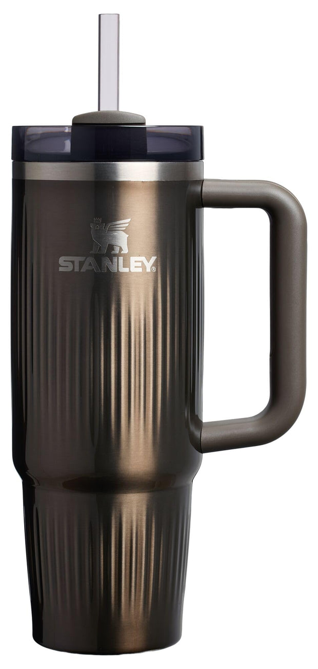 STANLEY Quencher H2.0 Tumbler with Handle and Straw 40 oz | Flowstate 3-Position Lid | Cup Holder Compatible for Travel | Insulated Stainless Steel Cup | BPA-Free | Black Chroma
