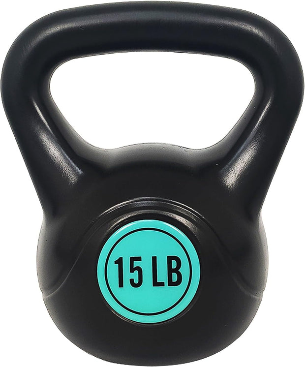 ​Wide Grip 3-Piece Kettlebell Exercise Fitness Weight Set, Include 5 lbs, 10 lbs, ​15 lbs​ and 20 lbs, Set of 3 or Set of 4