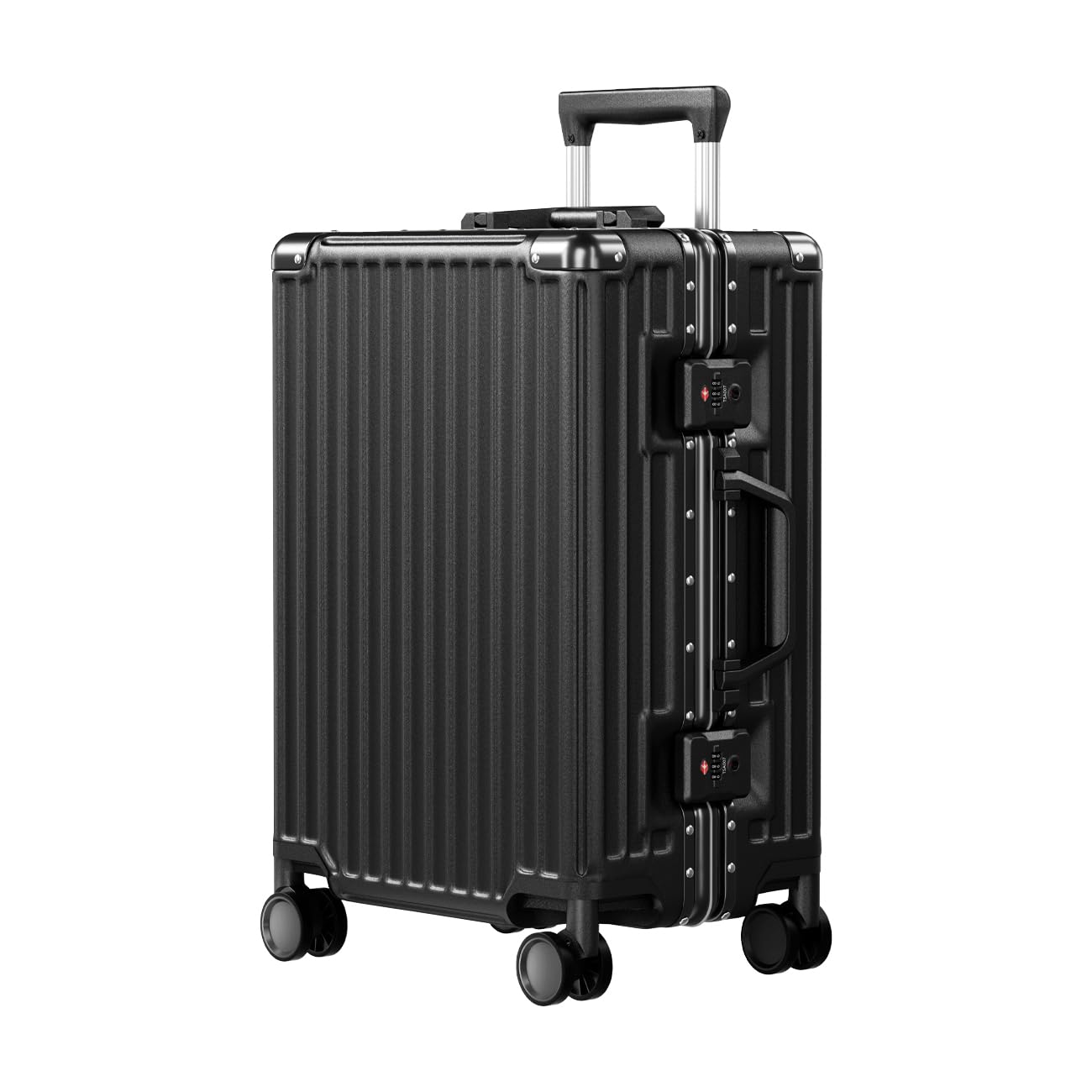 AnyZip Luggage Aluminium Frame Suitcase Hard Shell TSA Lock No Zipper 28In Black