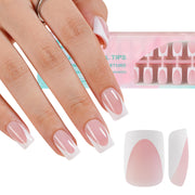 Misssix Deep French Gel Nail Tips, 150Pcs French Tip Press on Nails Long Square Brown, No Need to File 3 in 1 Tips Pre-lasting, Fake Nails for Nail Art DIY 15 Sizes