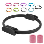 Pilates Ring Fitness Trainer, Pilates Ring Magic with Double Padded Handles, Pilates Ring Fitness Circle 14.96" Yoga Rings Magic Circle for Toning Arms
