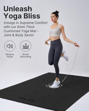 YOTTOY Large Yoga Mat (75 * 52 * 1/2inch),Extra Wide TPE Exercise Mat,Non-Slip Workout Mat for Pilates, Fitness, Barefoot, Home Gym Studio with Strap and Towel