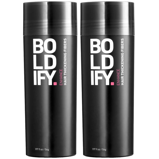 BOLDIFY Hair Fibers (2 x 56g) - Fill In Thinning and Fine Hair for an Instantly Fuller, Thicker Look - 14 Shades for Women & Men - Black