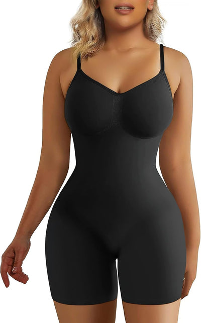 SHAPERX Shapewear for Women Tummy Control Bodysuit Mid Thigh Butt Lifter Body Shaper Shorts