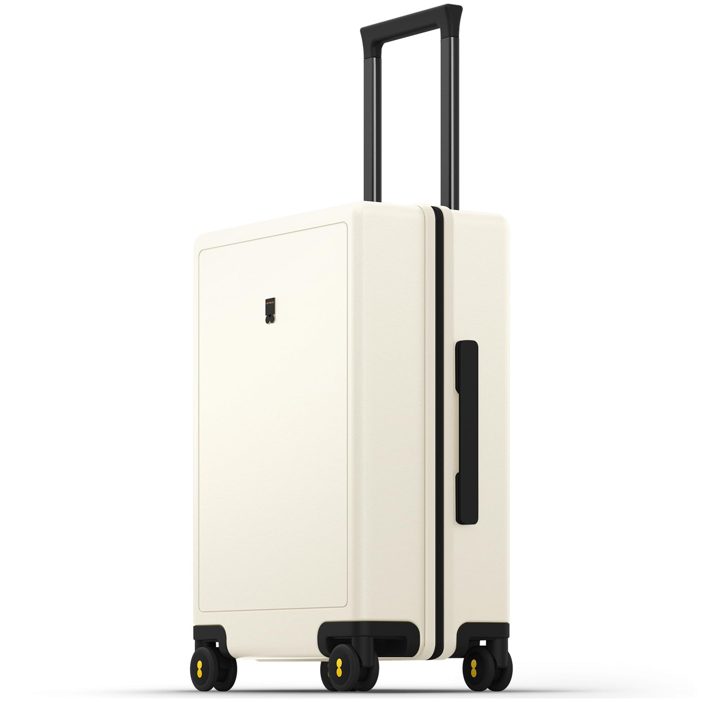 LEVEL8 Trunk Luggages, Large Suitcase 28 Inch Luggage with Spinner Wheels, Luminous Textured Checked Lightweight Hard Shell with Tsa Lock, Black