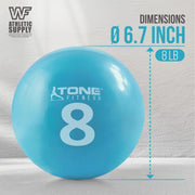 WF Athletic Supply Weighted Toning Ball, Soft Weighted Exercise Ball, Soft Medicine Balls for Exercise, Yoga, Pilates & Physical Therapy, 6, 8, 10 LB, Option Available in Single, Pair & Set with Rack