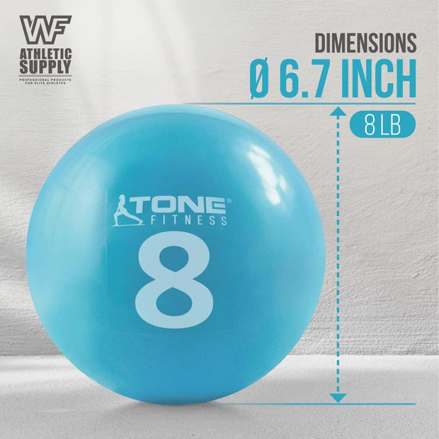 WF Athletic Supply Weighted Toning Ball, Soft Weighted Exercise Ball, Soft Medicine Balls for Exercise, Yoga, Pilates & Physical Therapy, 6, 8, 10 LB, Option Available in Single, Pair & Set with Rack