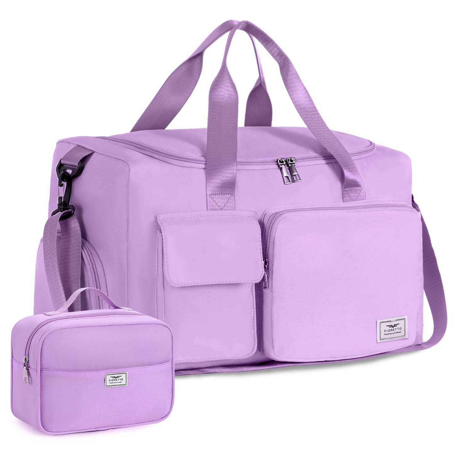 FIORETTO Women's Gym Duffle Bag with Shoes Compartment, 37L Capacity, Ideal for Travel, Gym, Sports, Duffel, Weekender