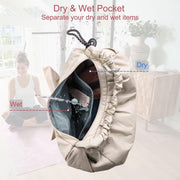 WOLT Gym Bag For Women, Yoga Mat Bag with Shoes Compartment, Wet Pocket and Water Bottle Pocket
