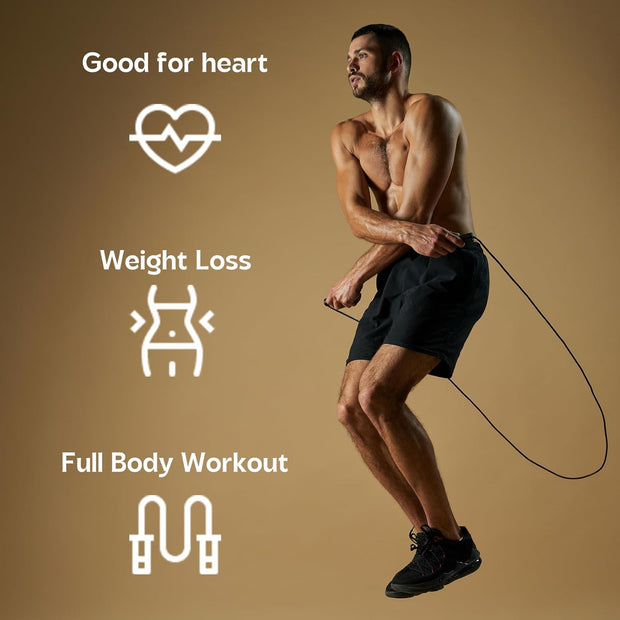 Jump Rope for Fitness Adjustable Rope for Men, Women, and Kids Ideal for Cardio and Training Workouts