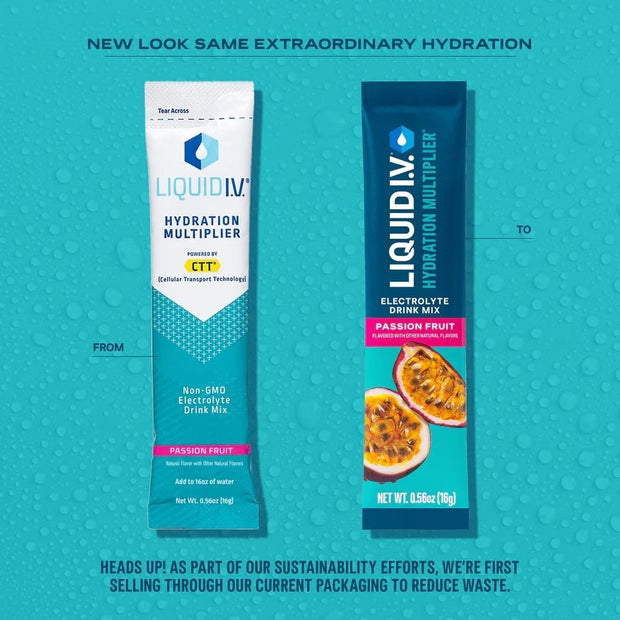 Liquid I.V.® Hydration Multiplier - Passion Fruit | Electrolyte Powder Drink Mix | 3 Pack (48 Servings)