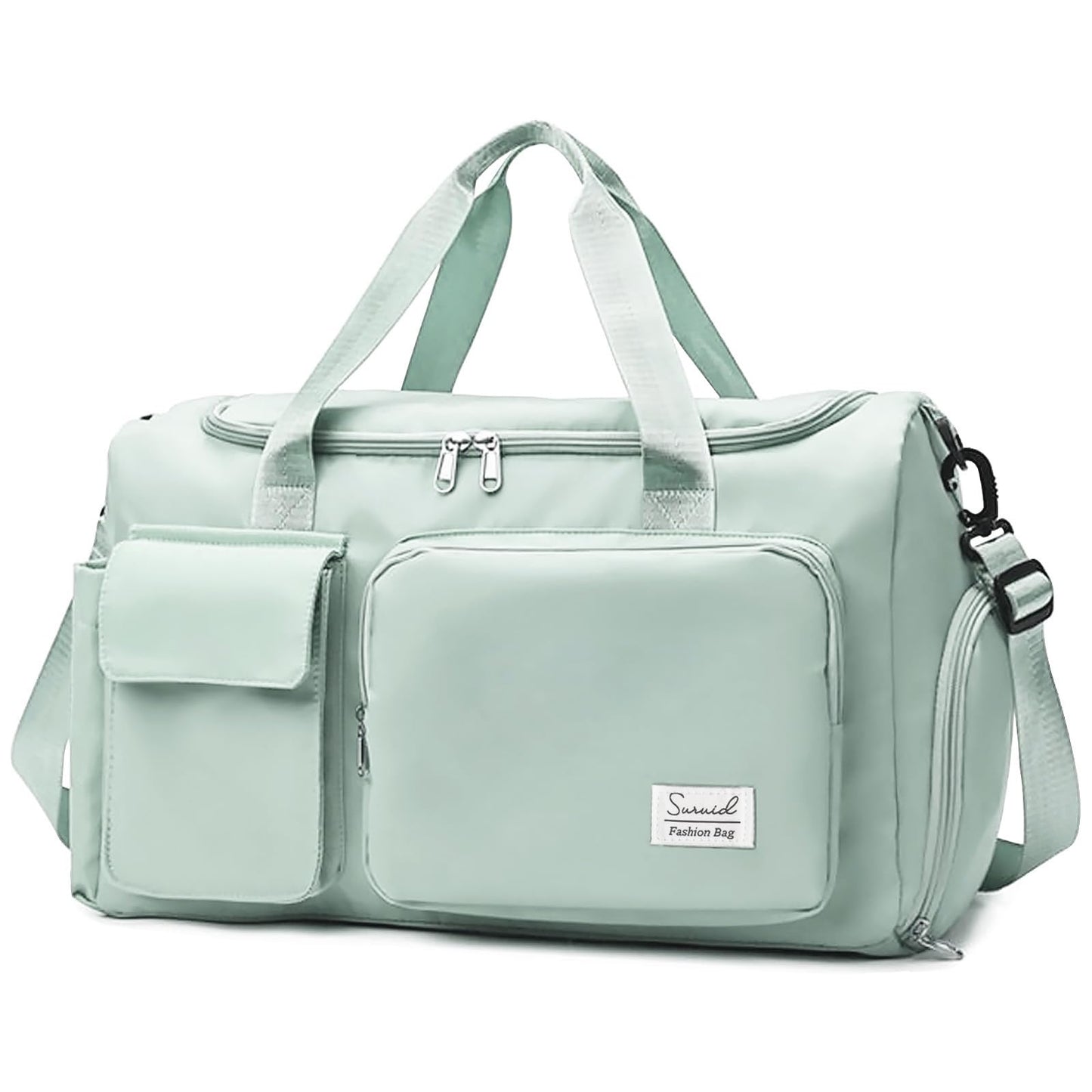 Travel Yoga Duffel Bag with Shoes Compartment Sports Gym Handbag with Dry Wet Separated Pocket for Training Men and Women, Overnight /Weekender Bag - Pink