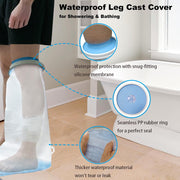 Non-Slip Waterproof Leg Cast Cover for Shower Adult, Cast Protector for Shower Leg Adult, Leg Cast Bag for Shower Foot Cover for Shower After Surgery Reusable(24.8 in. Long)