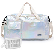 Small Gym Bag for Women, Travel Duffle Bag Carry On Weekender Bag with Shoe Compartment