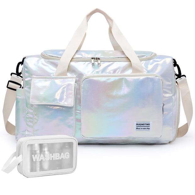 Small Gym Bag for Women, Travel Duffle Bag Carry On Weekender Bag with Shoe Compartment