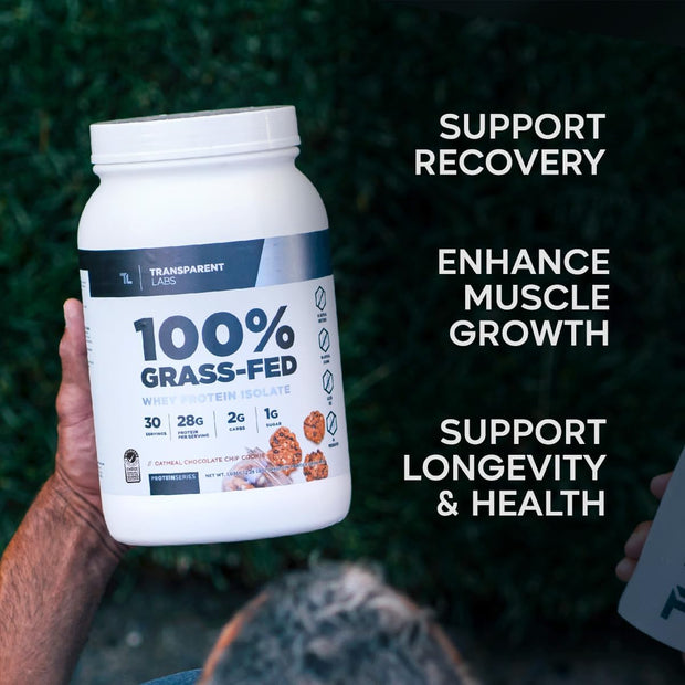Transparent Labs Grass-Fed Whey Protein Isolate - Naturally Flavored, Gluten Free Whey Protein Powder with 28g of Protein per Serving & 9 Amino Acids - 30 Servings, Unflavored