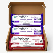 timbar Protein Bars 4 Pack | 12g Plant Based Protein & 9g Fiber Plant Based- Energy & Nut Bars | Gluten Free, Non-GMO, Dairy Free, Healthy On-the-Go Snack & Meal Replacement (4 Packs, Sampler Pack)