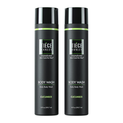 Tiege Hanley Daily Body Wash for Men | Gently Removes Dirt, Sweat and Oil | Cucumber Scent | 10 fluid ounces | Made in the USA | 2 Pack