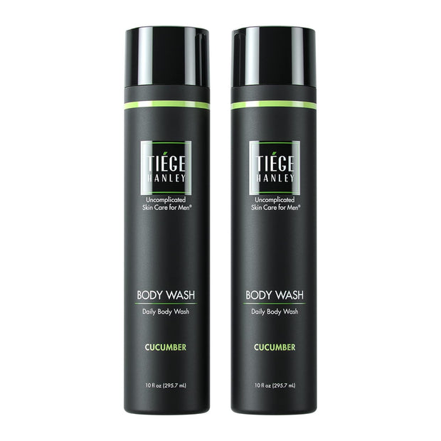 Tiege Hanley Daily Body Wash for Men | Gently Removes Dirt, Sweat and Oil | Cucumber Scent | 10 fluid ounces | Made in the USA | 2 Pack