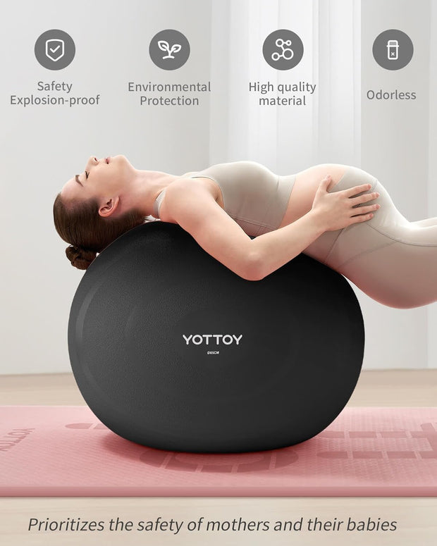 YOTTOY Anti-Burst Exercise Ball for Working Out, Yoga & Pregnancy, Extra Thick Workout Ball for Physical Therapy & Fitness