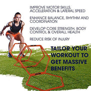 Yes4All Hex Agility Rings/Speed Rings with Carrying Bag – Hexagon Rings, Agility Hurdles for Agility Footwork Training