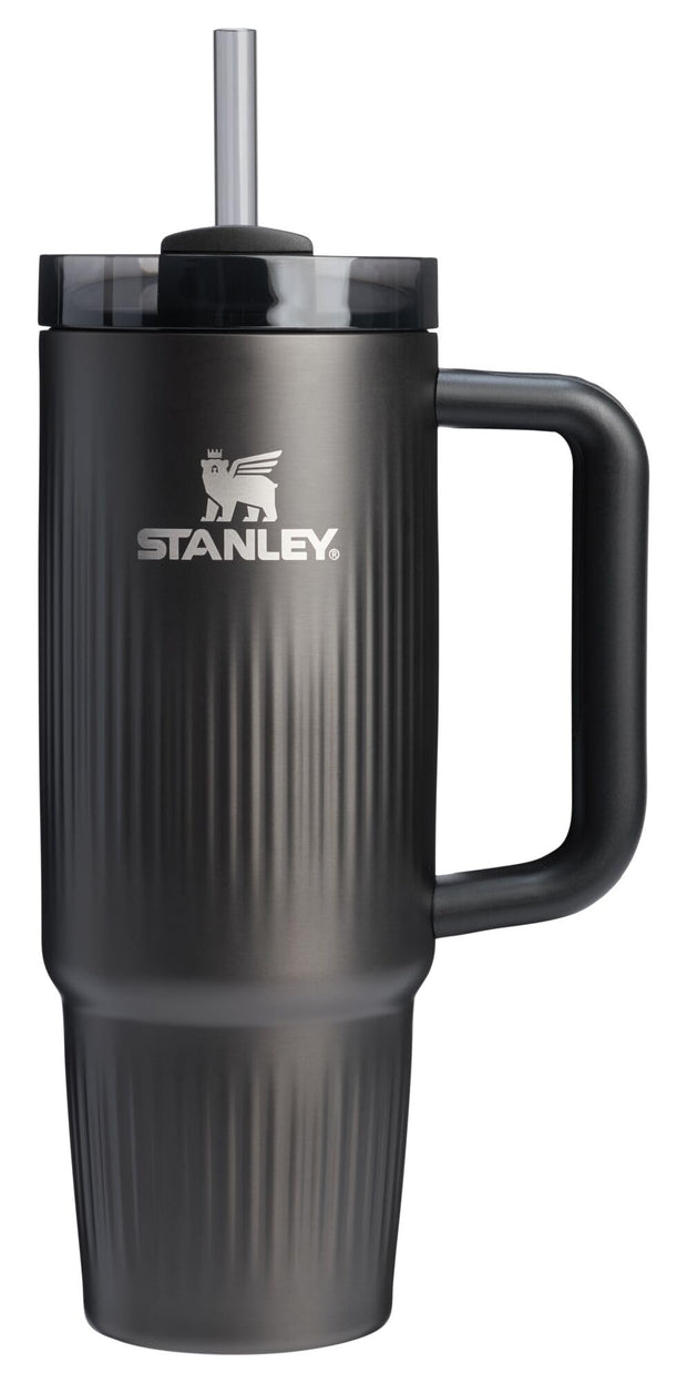 STANLEY Quencher H2.0 Tumbler with Handle and Straw 40 oz | Flowstate 3-Position Lid | Cup Holder Compatible for Travel | Insulated Stainless Steel Cup | BPA-Free | Black Chroma