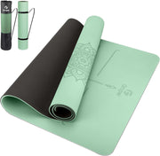 Yoga Mat Non Slip TPE Thick Yoga Mat with Alignment Mark, Large Size 72"L x 32"W x 0.32"Th or 0.24"Th, Anti-Tear Exercise & Fitness Mat for Yoga, Pilates & Floor Workouts