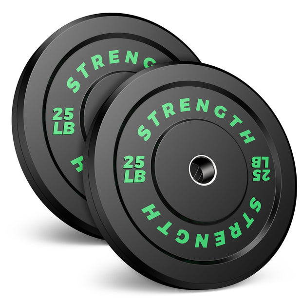 Olympic Rubber Bumper Weight Set - 2 Inch Barbell Plates for Home Gym Strength Training