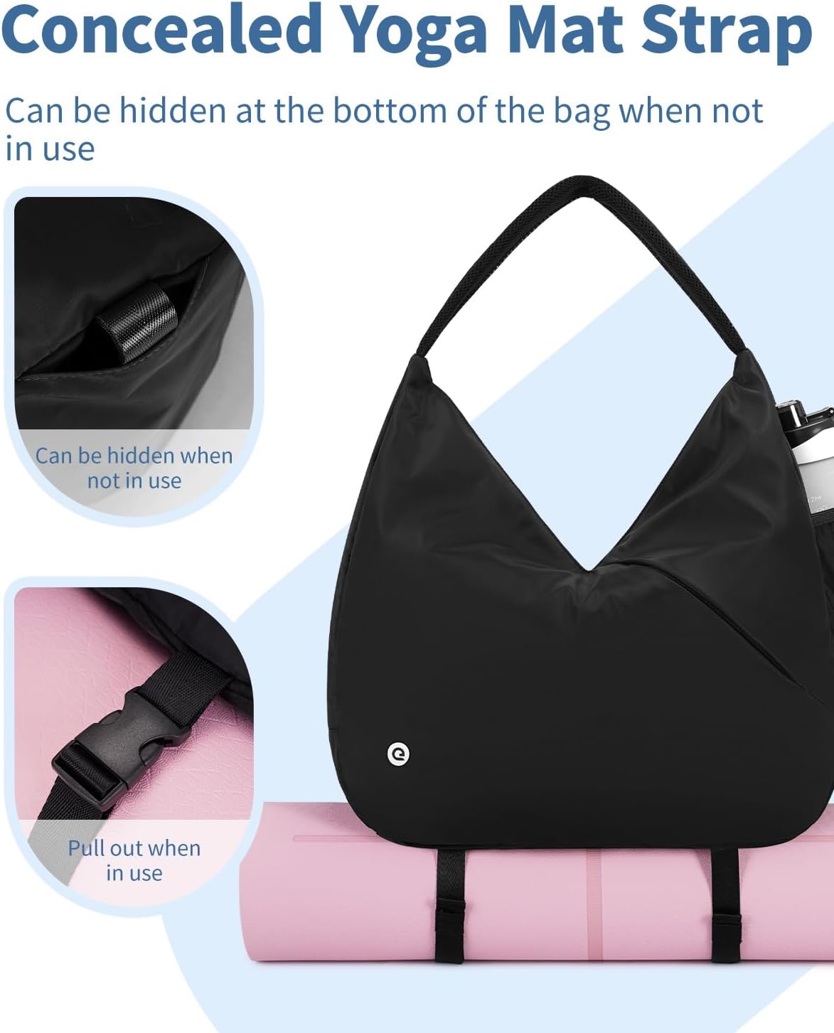 Ceneda Large Gym Bag for Women Sports Duffel Bag with Hidden Yoga Mat Holder & Shoe Compartment Workout Dance Tote Bag with Wet Pocket Overnight Weekender Bag for Travel Yoga