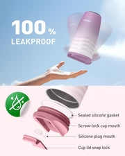 TOURIT 16 oz Travel Coffee Mug, Insulated Stainless Steel Travel Mug with Lid, Leak-Proof Double-Wall Vacuum Tumbler, Reusable Coffee Cup - Rose