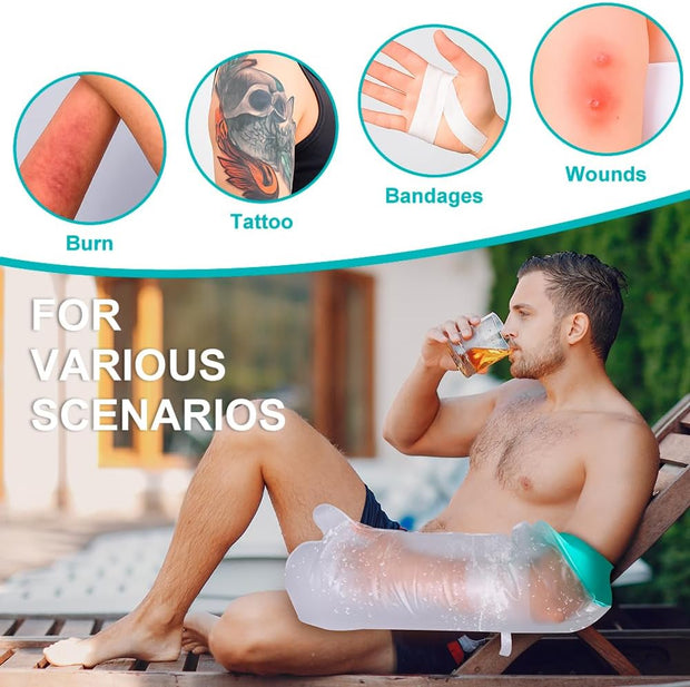 Waterproof Leg Cast Cover for Showering, Reusable Shower Sleeve for Lower Leg After Surgery, Watertight Non-Slip Adult Fracture Protector Bag, Water Proof Medical Covers for Calf/Ankle/Wound/Bandages