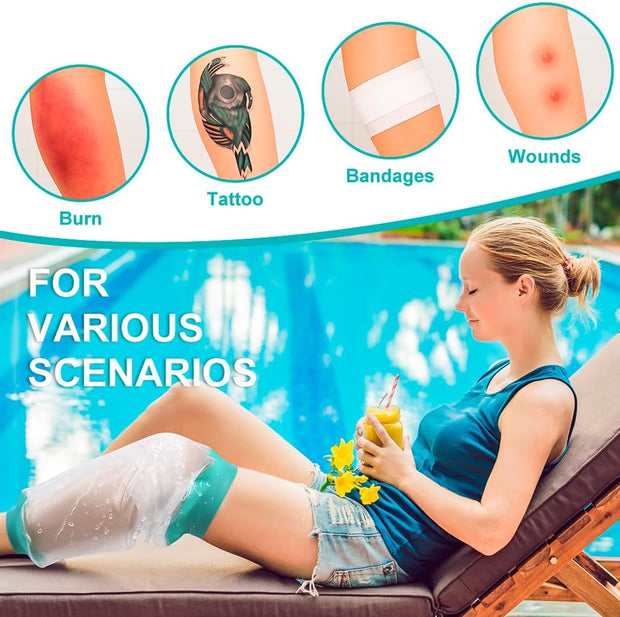 Waterproof Leg Cast Cover for Showering, Reusable Shower Sleeve for Lower Leg After Surgery, Watertight Non-Slip Adult Fracture Protector Bag, Water Proof Medical Covers for Calf/Ankle/Wound/Bandages
