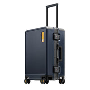 LEVEL8 Zipperless Checked Luggage with Aluminum Frame, Upgraded Medium Hardside Suitcase with Spinner Wheels, Metal Travel Luggage with Double Tsa Locks, 24 Inch, Black