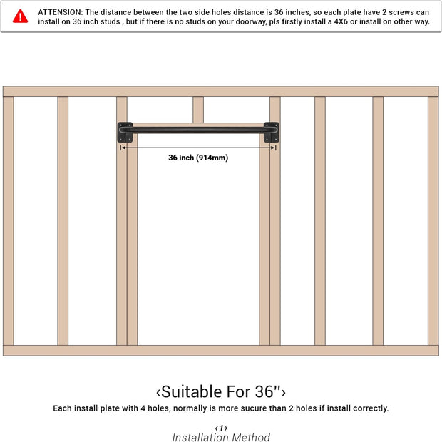 Wall Mounted Doorway Pull Up Bar, Heavy Duty Strength Training Pull-Up Bars for Doorframe, Support Beam or Joist Mount Thick Metal Sturdy Construction Support 500 lbs