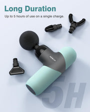 Mini Massage Gun, Percussion Muscle Massager for Back Pain Relief, Compact Sports Travel Massage Gun with 6 Massage Heads 4 Speeds, Gift for Her, Home, Athletes